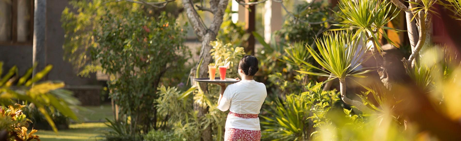 In room service at Amarta Beach Retreat