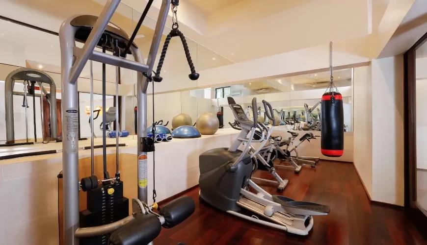 Luxury villa gym, modern fitness equipment in Jimbaran at Villa Jamalu
