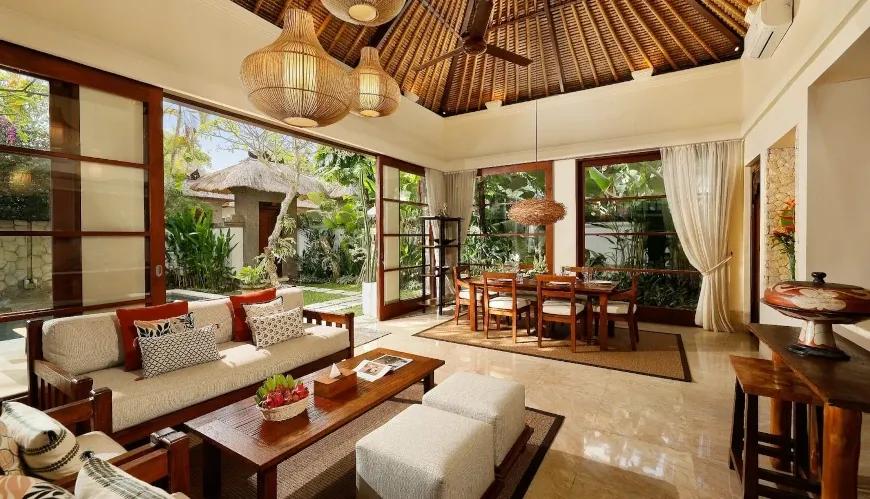 Spacious open living, dining room at Villa Nayra