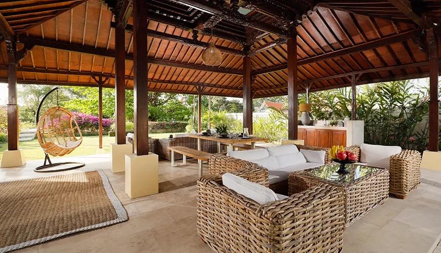 Contemporary living room with a blend of comfort and style at Omegia Canggu