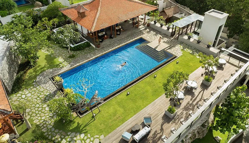 Beautiful Bali villa with expansive pool and garden at The Tulou