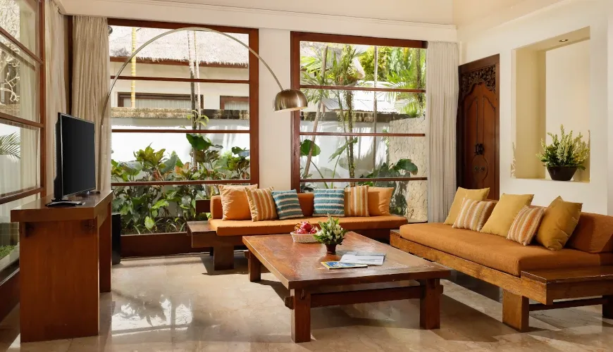 Comfortable living room, tropical garden views at Villa Alejandra