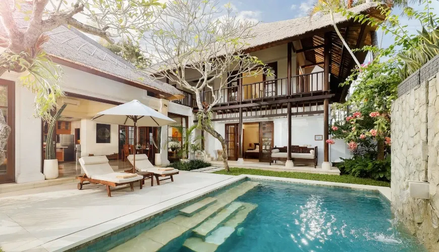 Stunning villa exterior, private pool, tropical gardens at Villa Alejandra