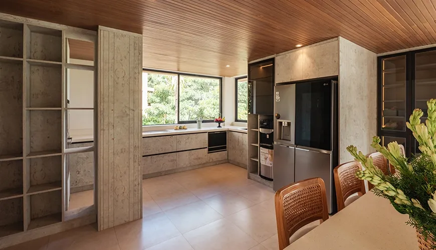 Spacious Bali villa kitchen, bright and well-equipped at Villa Avocagolf