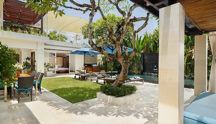 Beautiful Bali villa garden offers tropical comfort at Villa Camellia