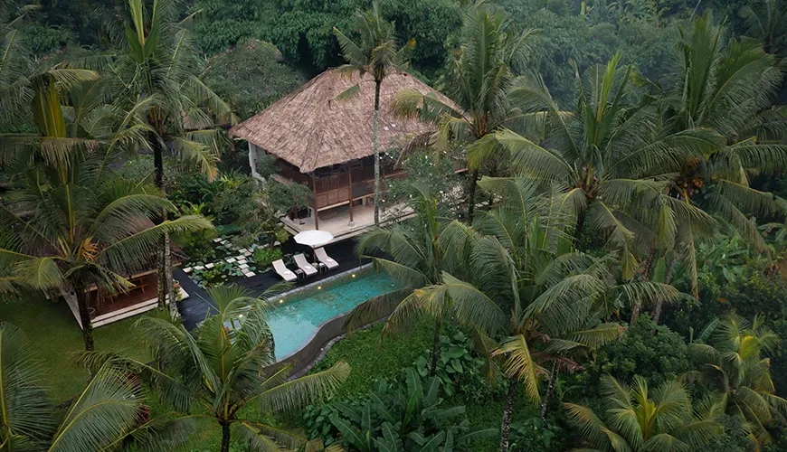 Traditional Bali villa surrounded by nature at Villa Inka Ubud